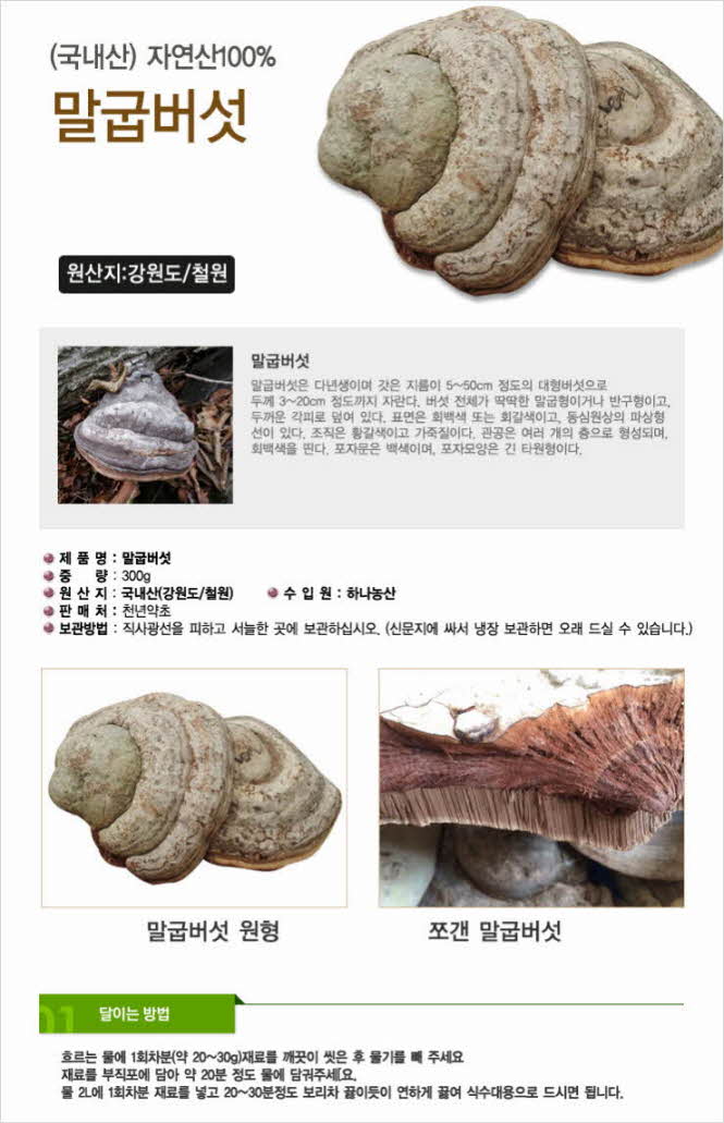꾸미기_국내(강원도 철원) 자연산 말굽버섯 300g1.jpg