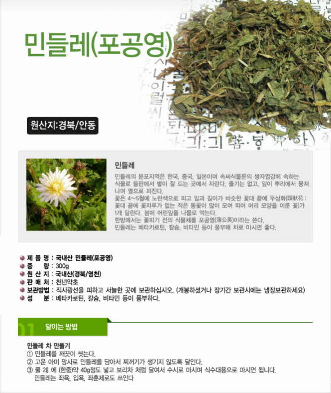 꾸미기_국내산(경북 안동) 포공영 300g (흰민들레)1.jpg
